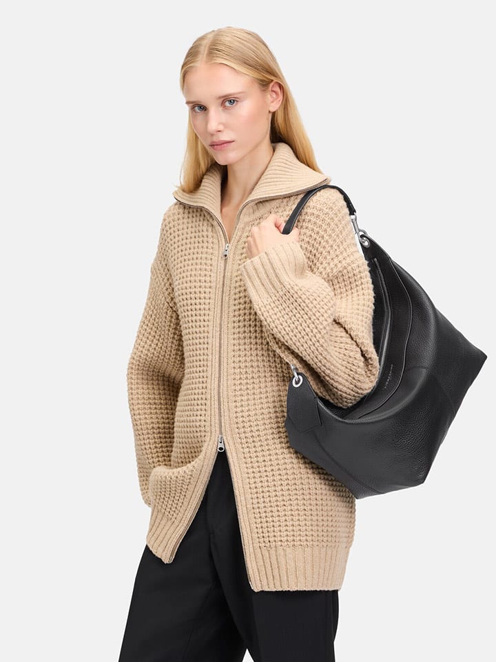 LIEBESKIND BERLIN Leder-Schultertasche in Schwarz - (B)30 x (H)19 x (T)17 cm günstig kaufen onesize