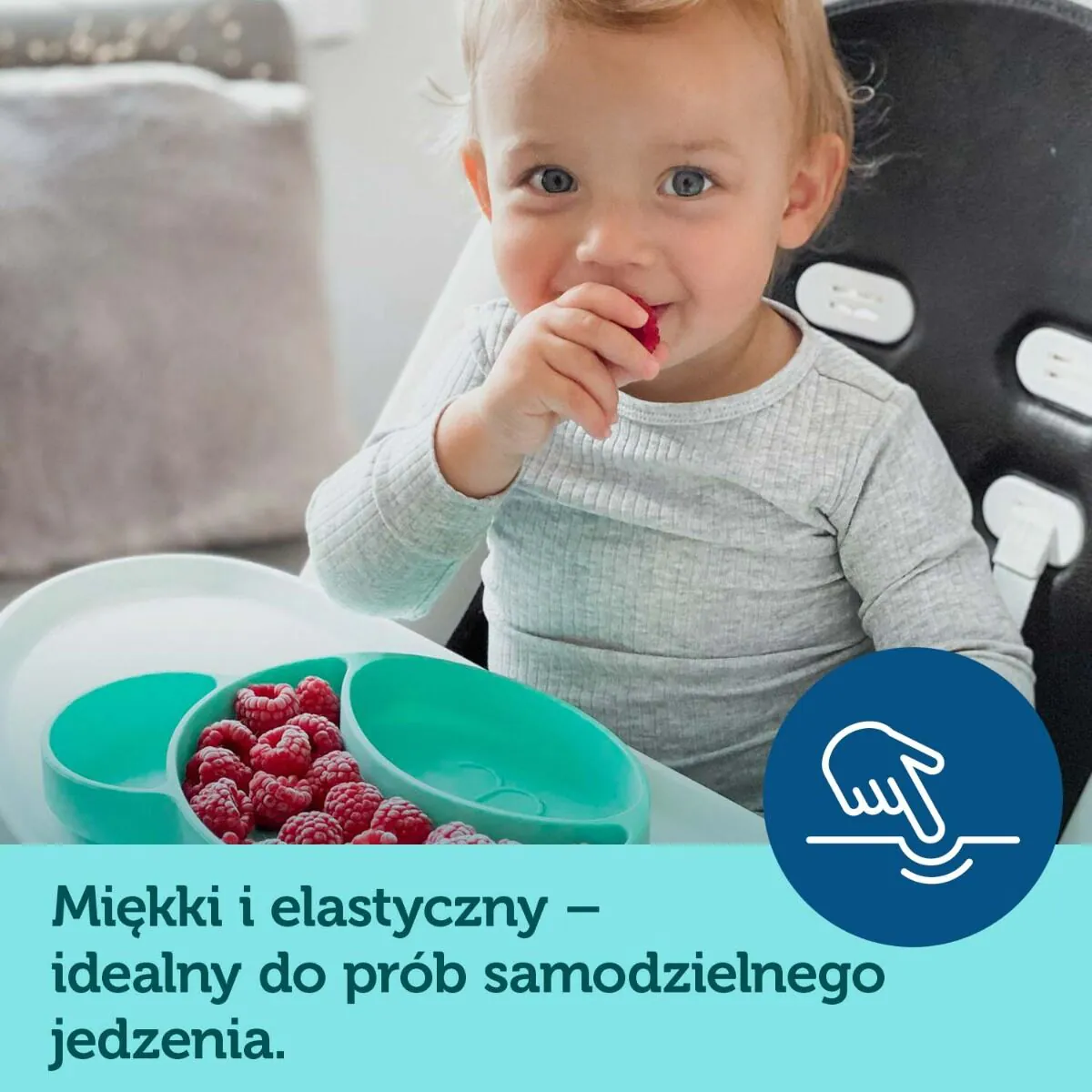 Canpol Babies Silikoneplade, Tredelt med Sugekop, Lyserød Bamse