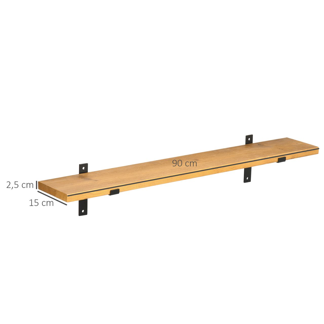 HOMCOM Wandregal 2er-Set Schweberegal Holzregal Wandboard, Regalbrett, Wandbrett