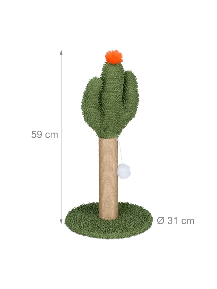 relaxdays Kratzsäule in Natur/ Grün - (H)59 x Ø 31 cm günstig kaufen onesize