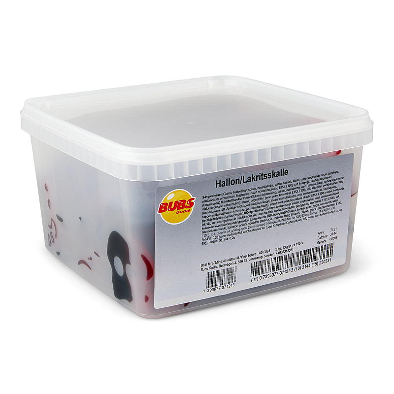 Bubs Hallon og lakrisskalle 2,0 kg