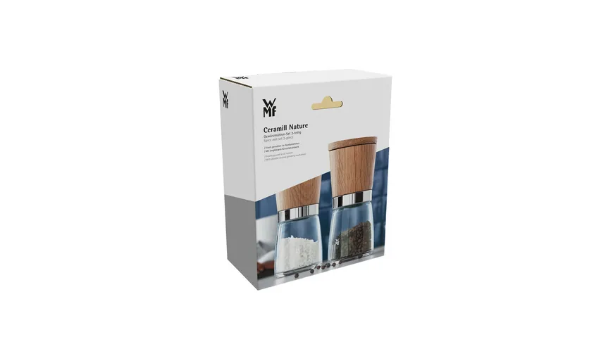 WMF Salz-/Pfeffermühlen-Set 2-teilig Holz/Glas Ceramill® Nature