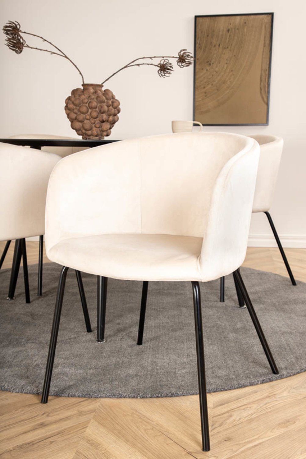 ebuy24 Essgruppe DippØ115BLBL Essgruppe Esstisch schwarz und 4 Beri, (5-tlg)