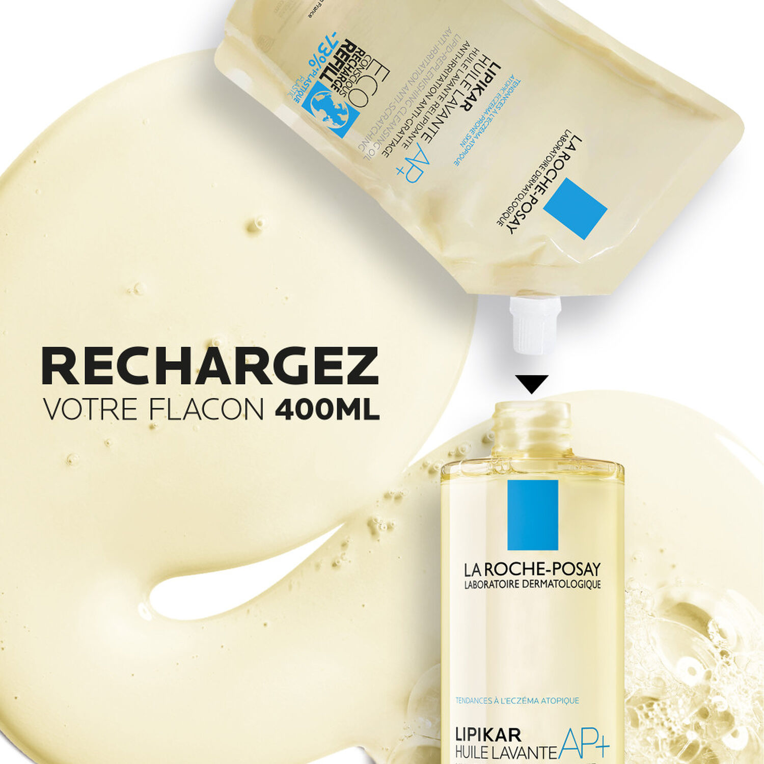 la roche-posay Lipikar Huile Lavante 400 ml + Eco Recharge 400 ml