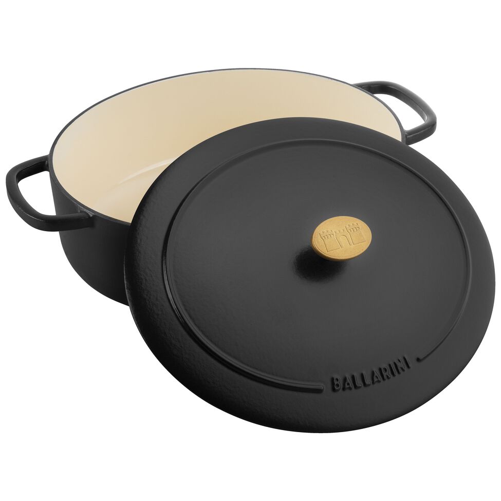 Cocotte 29 cm, oval, Schwarz, Gusseisen