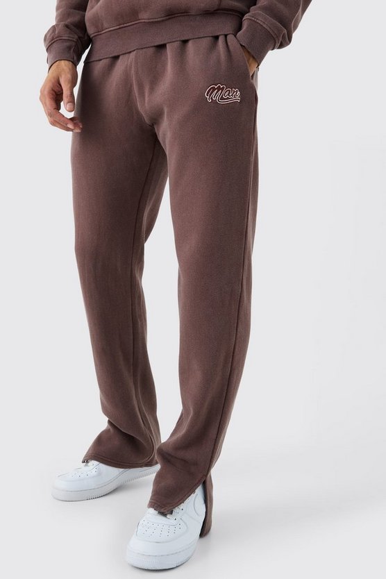 Man Fit Washed Split Hem Jogger
