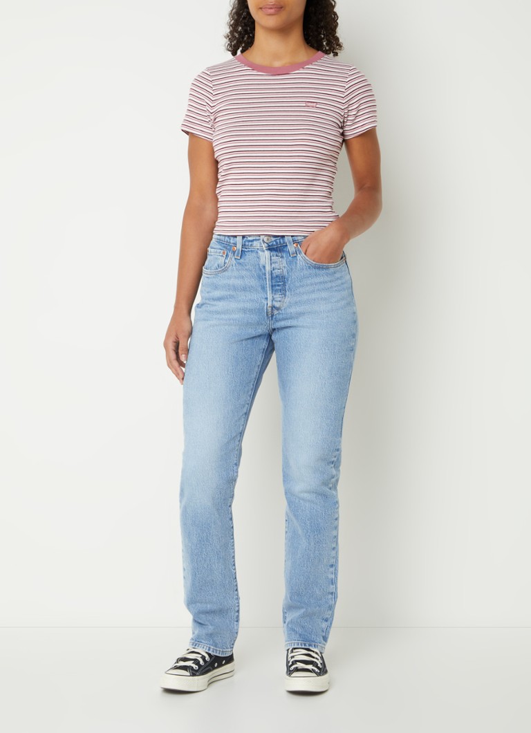 Blugi Levi's 501, talie înaltă, picior drept, spălare medie