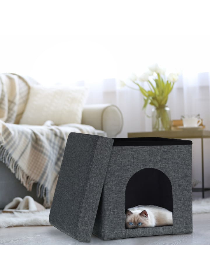 relaxdays Katzenhöhle in Grau - (B)37 x (H)38,5 x (T)37 cm günstig kaufen onesize