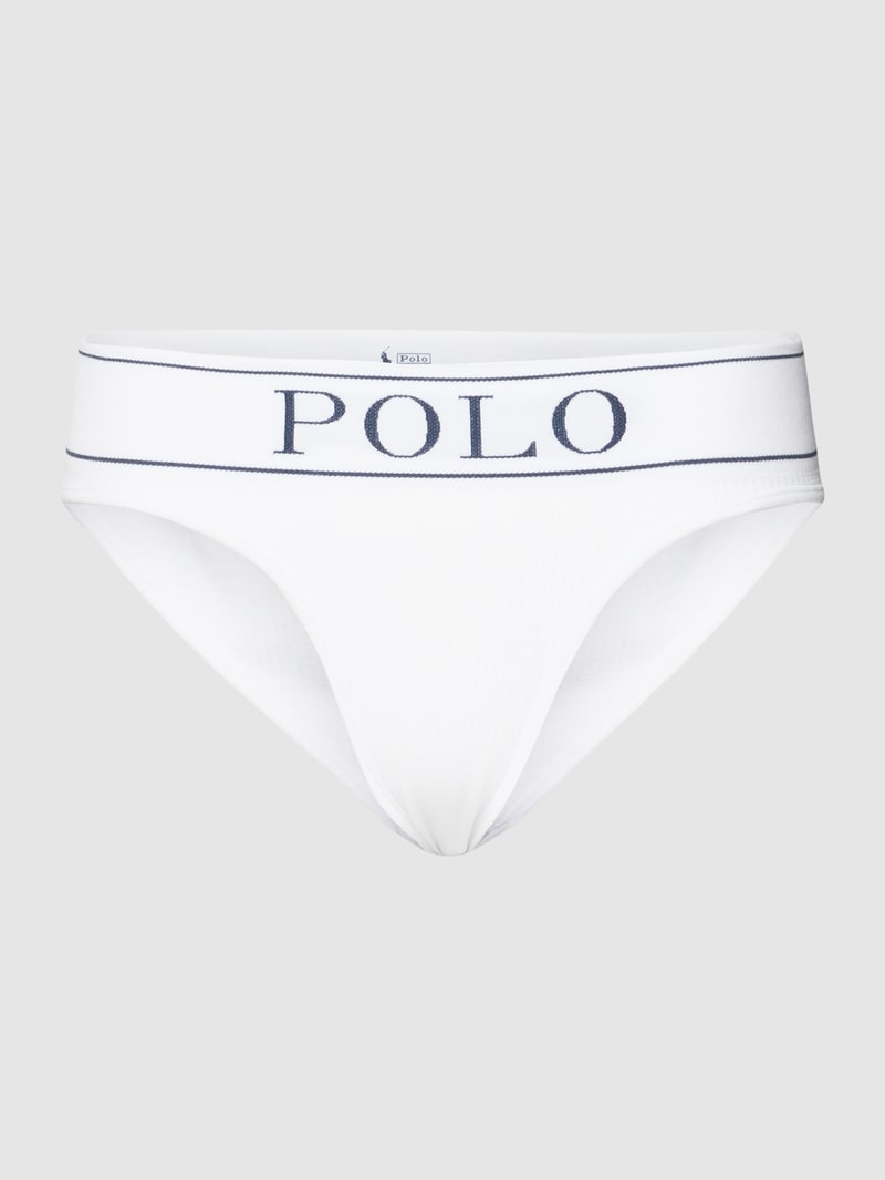 Slip mit Logo-Print Modell 'Modern Brief' in weiß