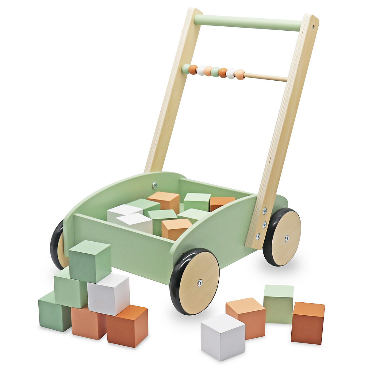 Rutschauto aus Holz, Schieber, Spielzeug-Kinderwagen ab 12 m, Holzspielzeug für Kleinkinder ab 1 Jahr, Kinderwagen
