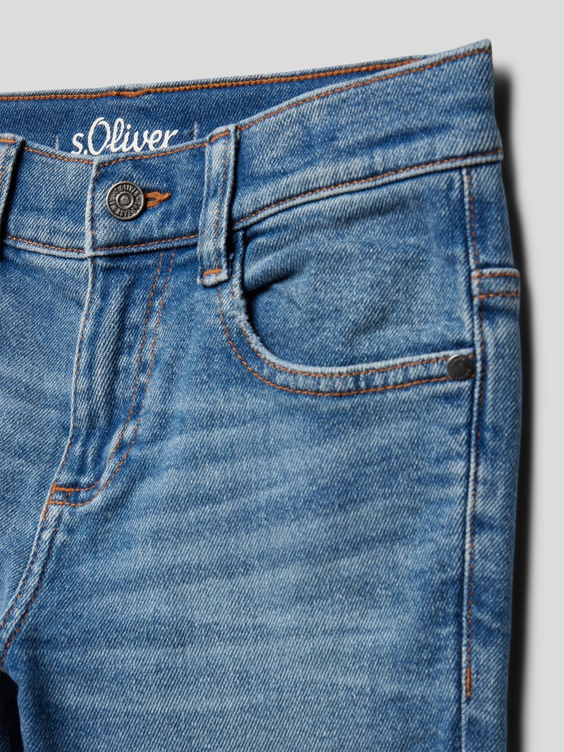 Jeans mit Beintasche in blau