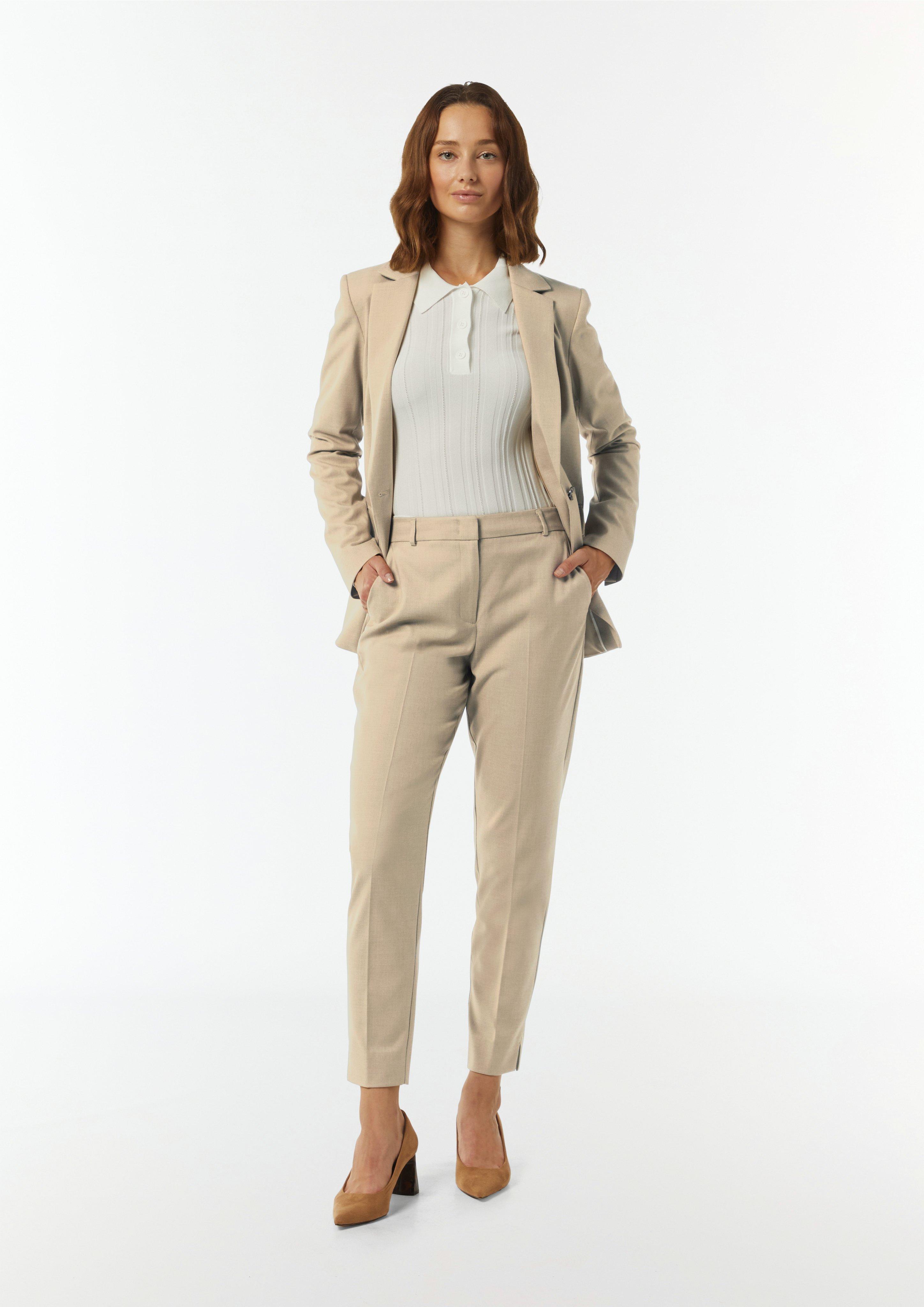 Antaillierter Blazer mit Logo-Detail - sandfarben