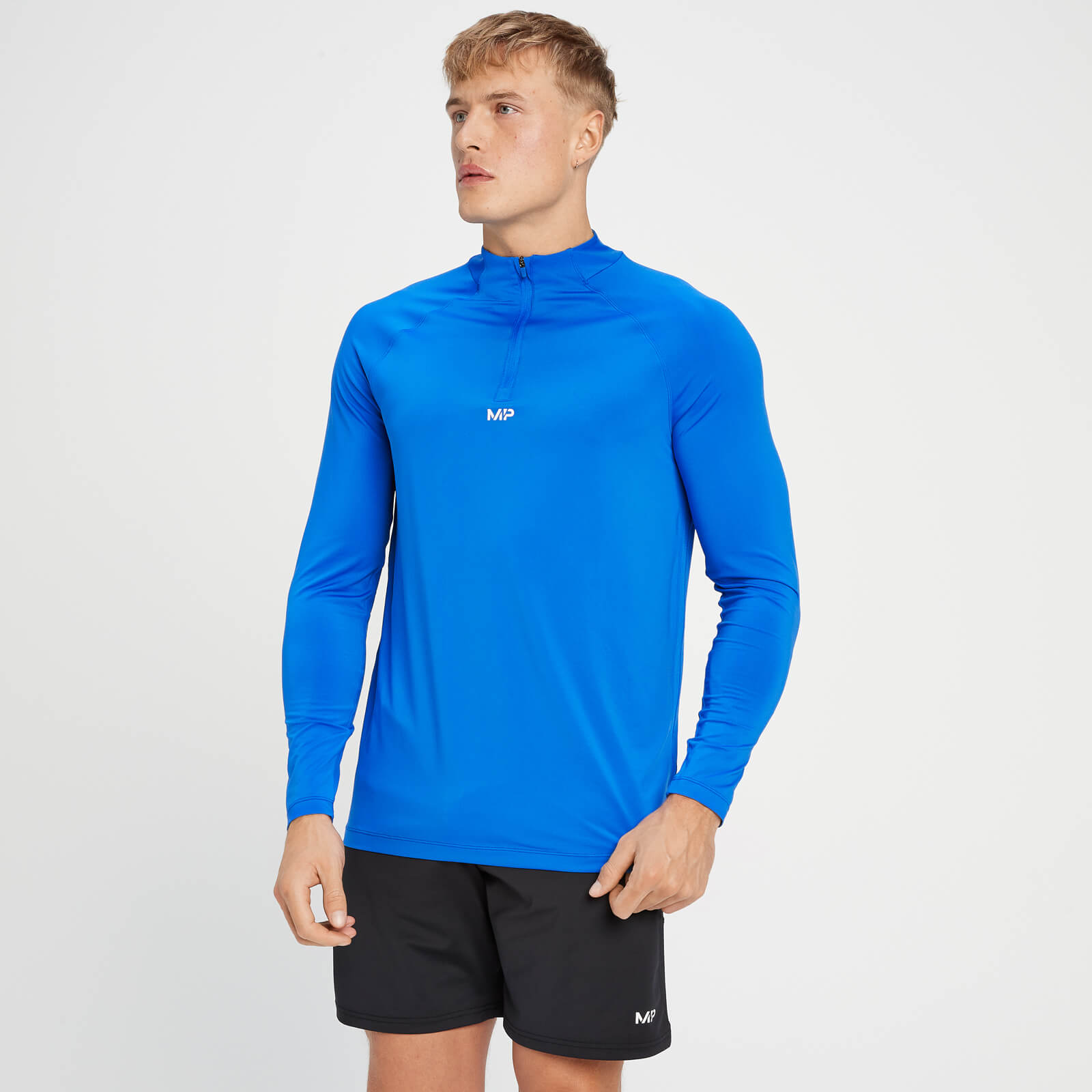 Haut à fermeture éclair ¼ MP Tempo pour hommes – Bleu électrique