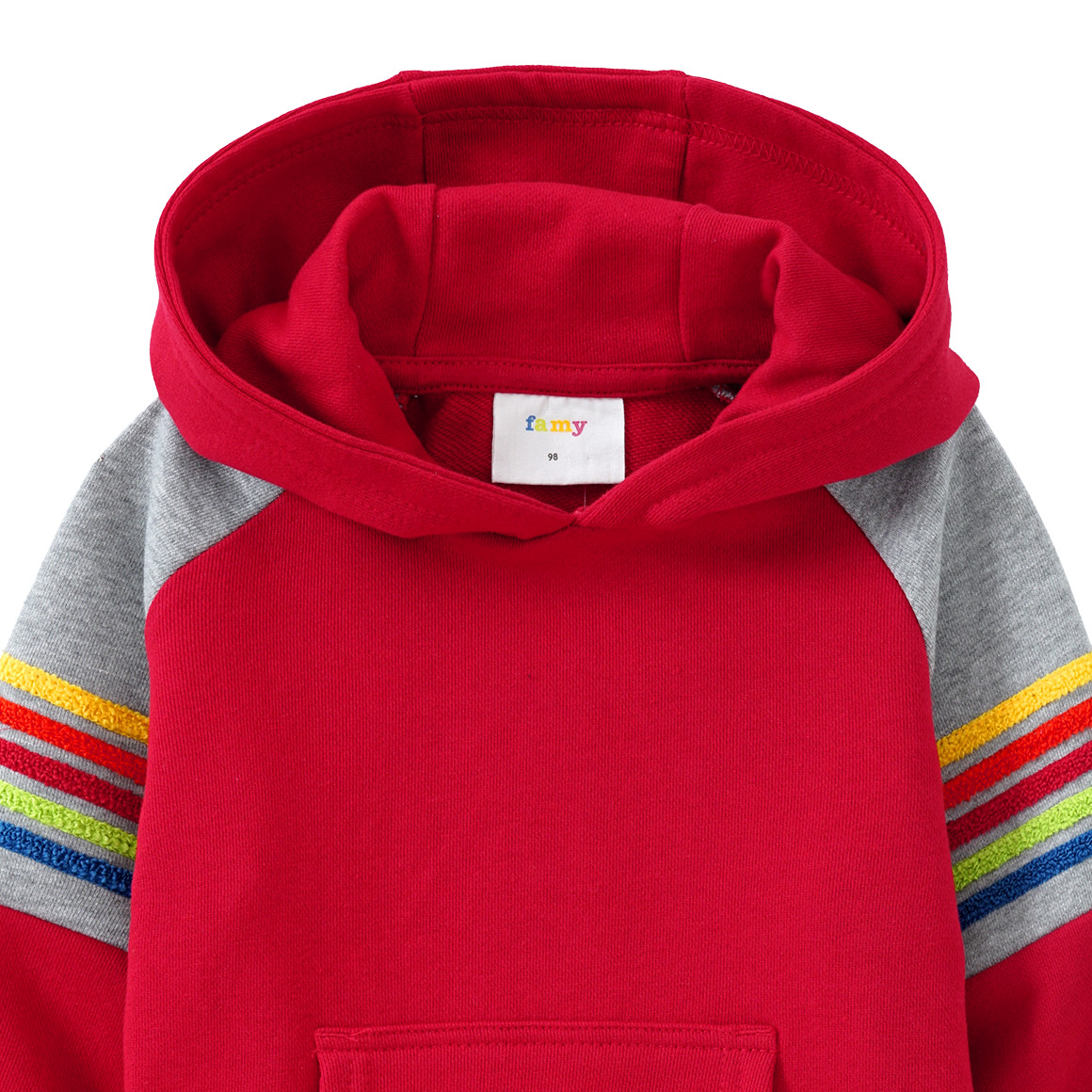 Kinder Hoodie mit bunter Frottee-Applikation