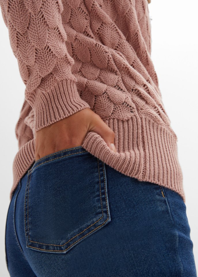 Ajour-Pullover in Wickeloptik