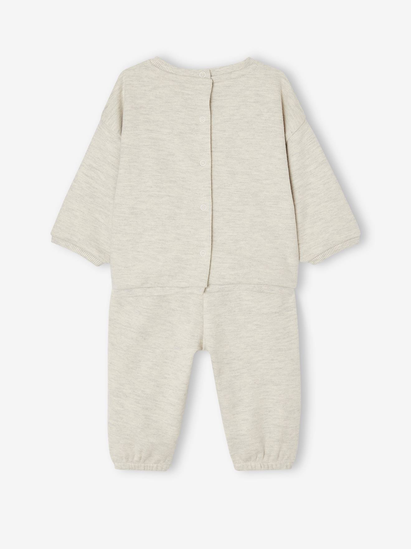 Vertbaudet Baby-Set: Sweatshirt & Hose, personalisierbar Oeko-Tex - blush