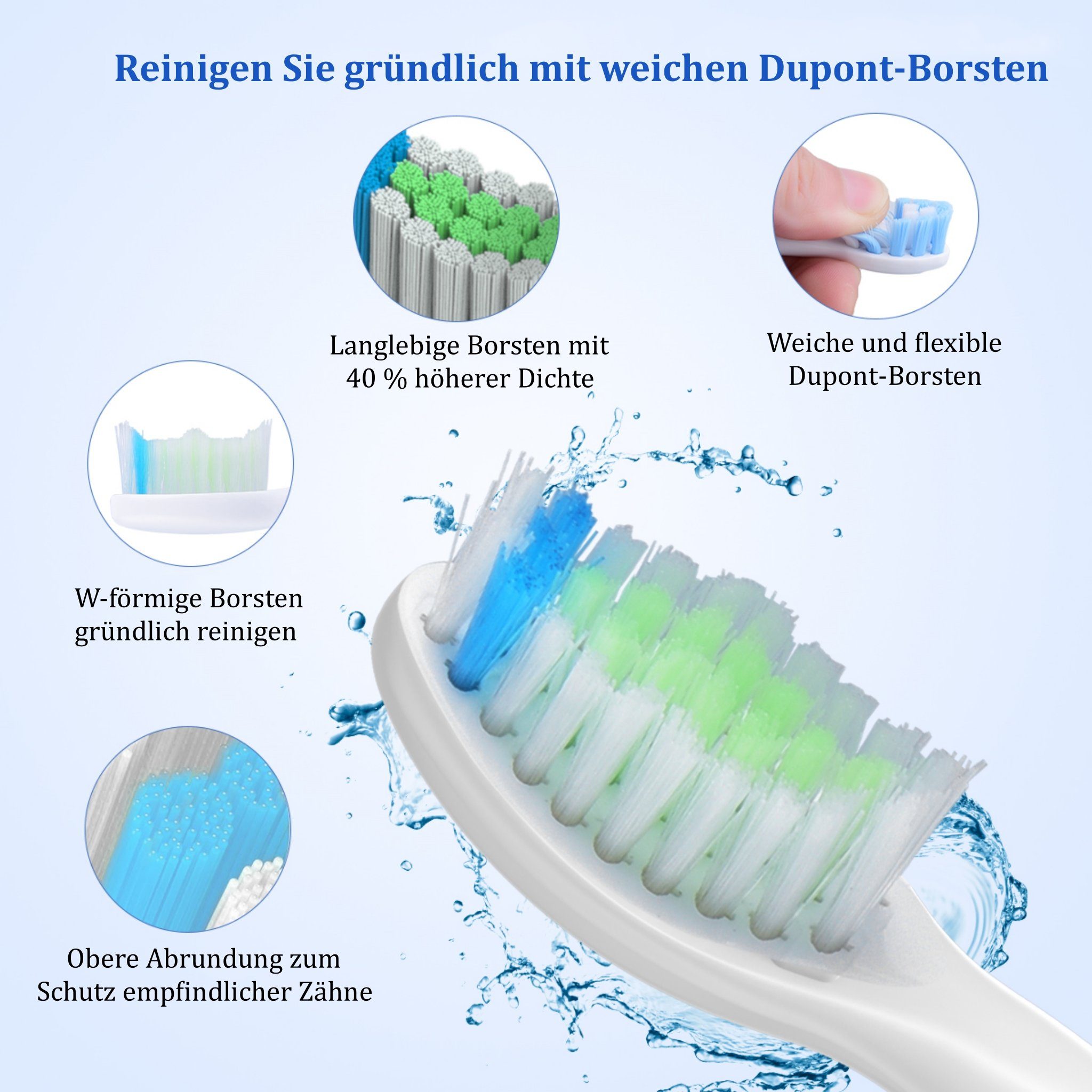 CkeyiN Ultraschallzahnbürste Sonic Magnetic Levitation 3 in 1 elektrische Zahnbürste, Aufsteckbürsten: 4 St., 5 Modi, 5 Intensitätseinstellungen