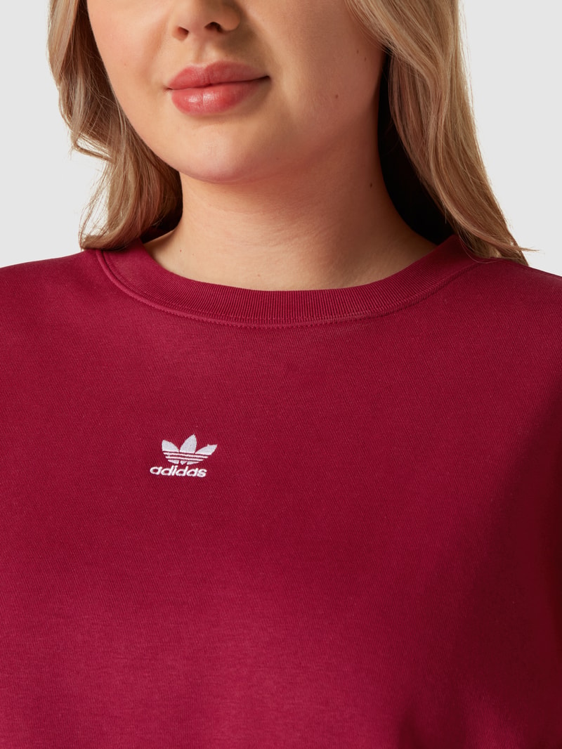 PLUS SIZE Sweatshirt mit Label-Stitching in bordeaux rot