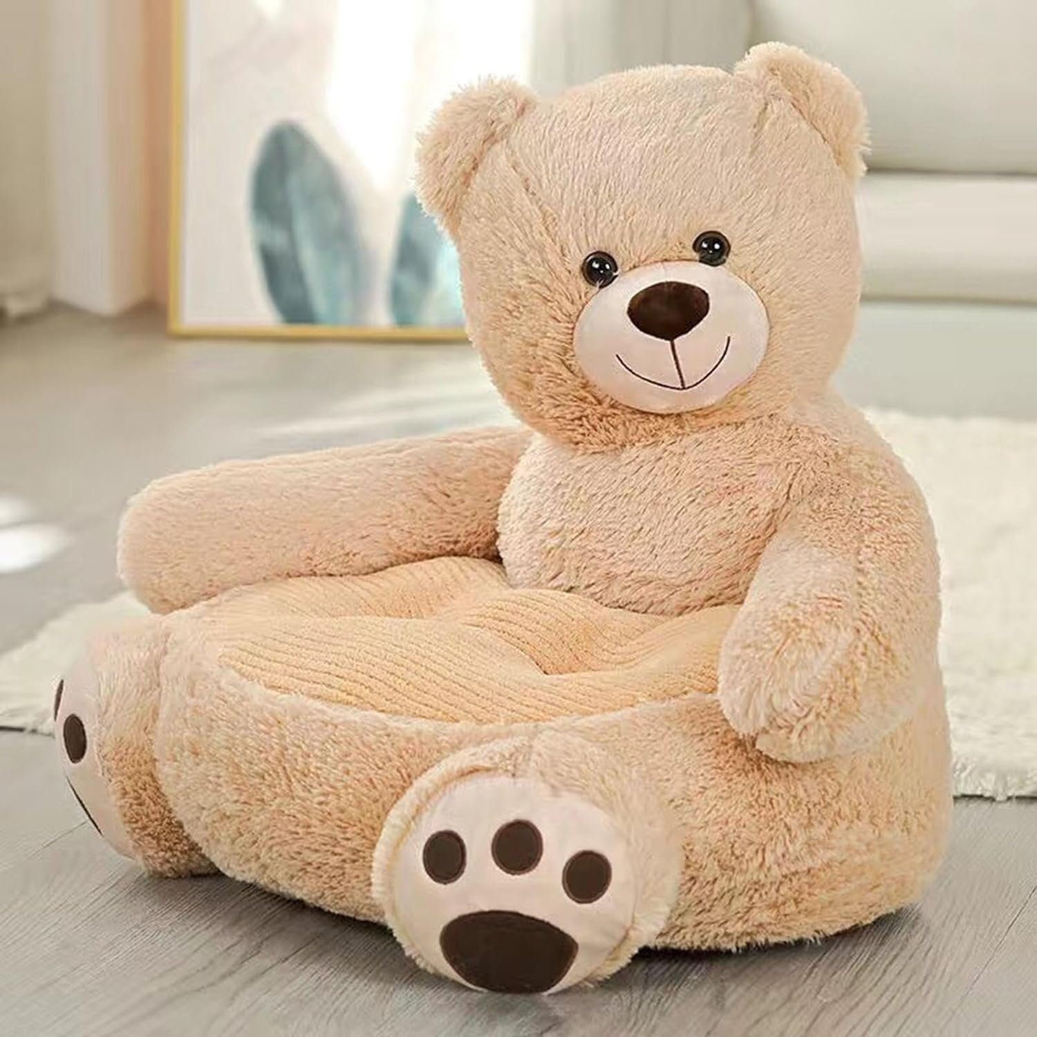 Hikeren Kindersessel Kinder Plüschsessel Kuscheltier Lesesofa Weiches Sitzkissen,Braunbär (1-St)