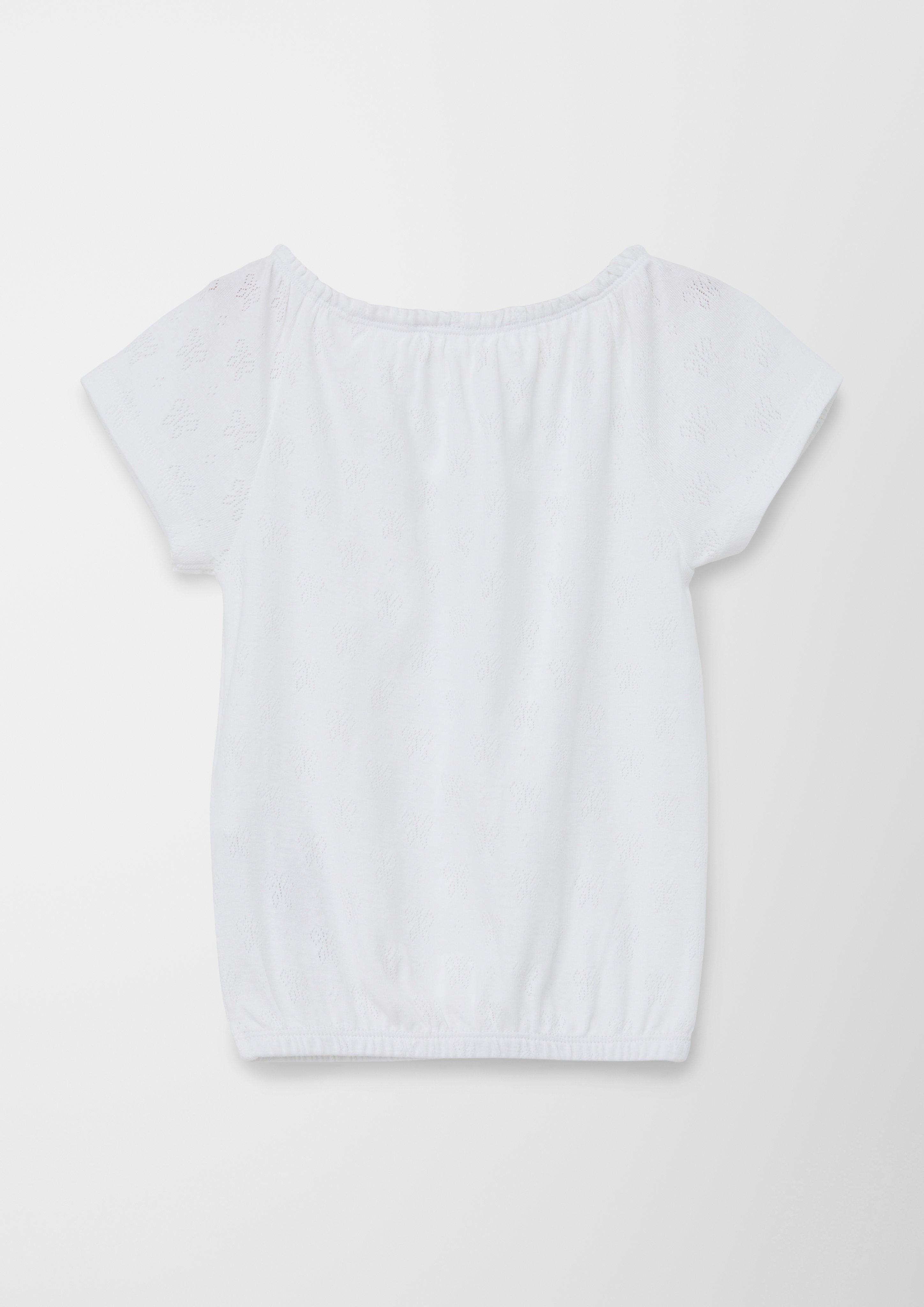 T-Shirt mit Ajourmuster  2130403-0100
