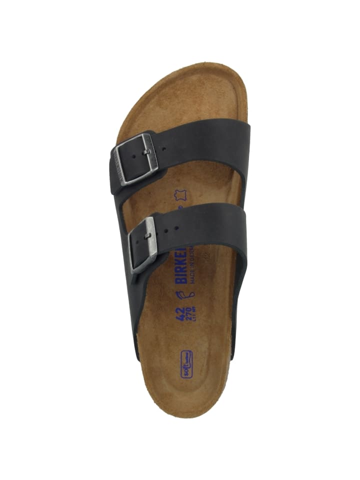 Birkenstock Sandale Arizona SFB geöltes Nubukleder Weichbettung normal in schwarz günstig kaufen