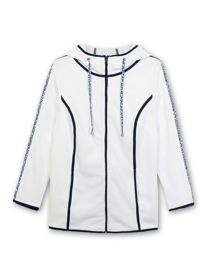 sheego Fleecejacke in weiß-marine günstig kaufen 44