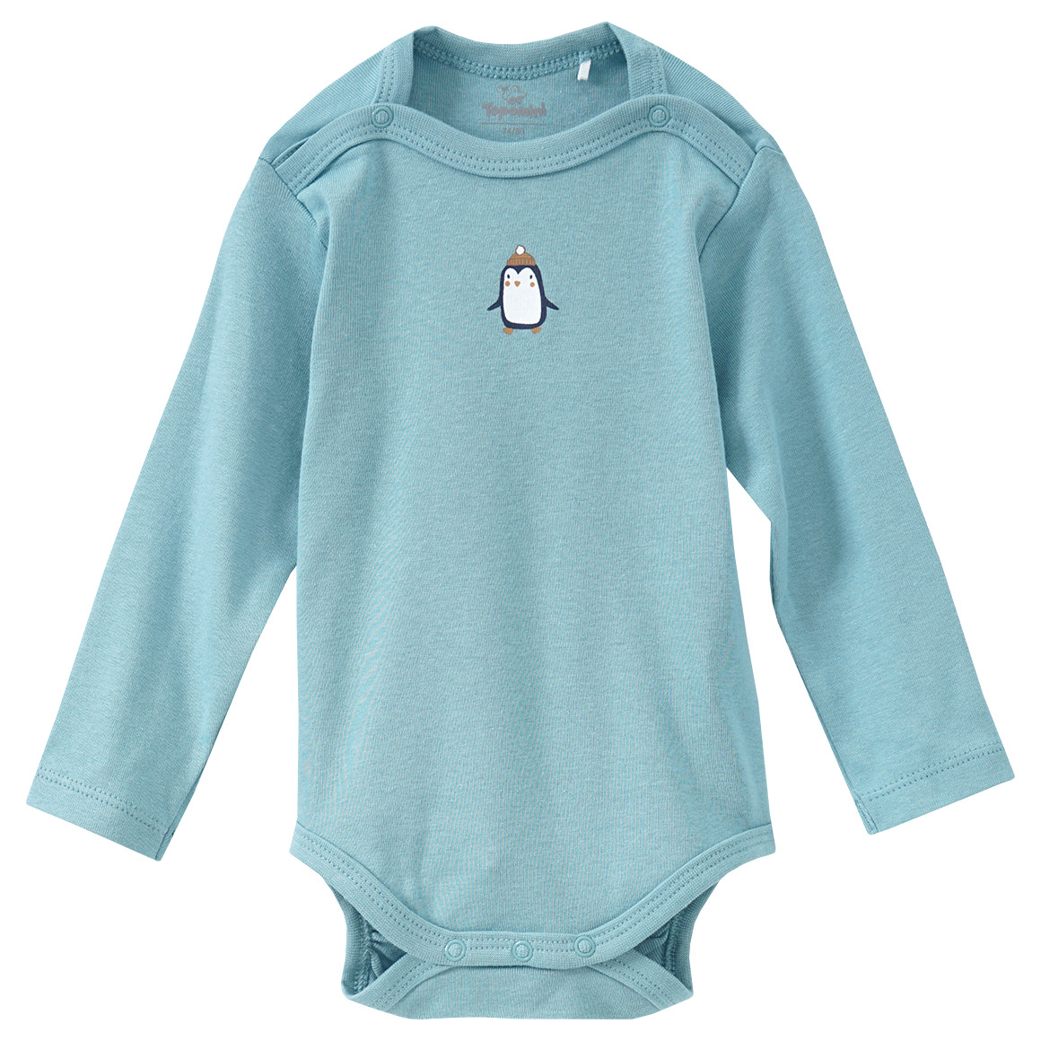 2 Baby Langarmbodys mit Pinguin-Motiv