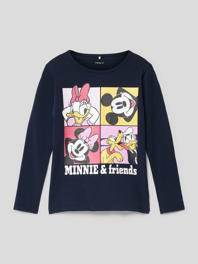 Longsleeve mit Motiv-Print in blau