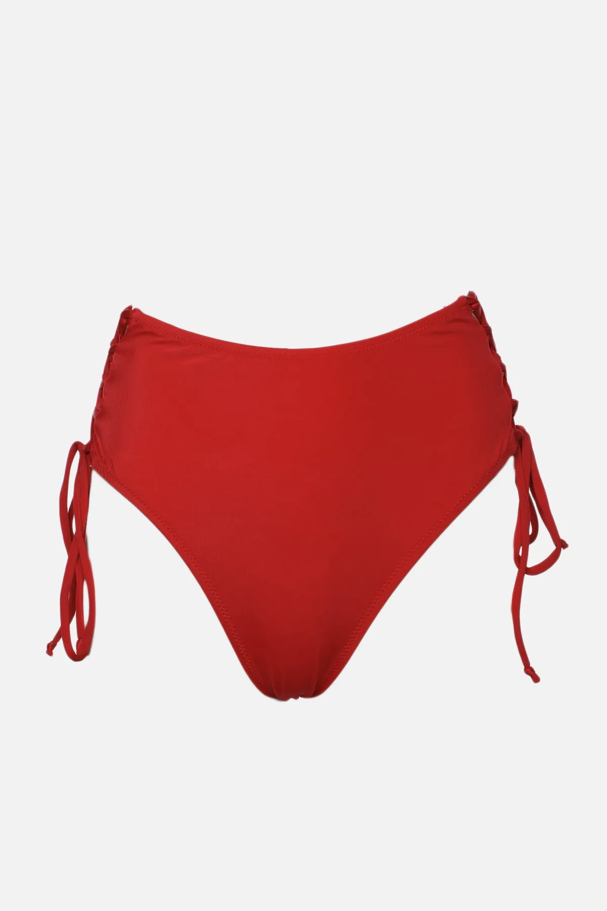 Trendyol Collection  Rote Paspelierung, hohe Taille, Hipster-Bikinihose TBESS22BA0044
