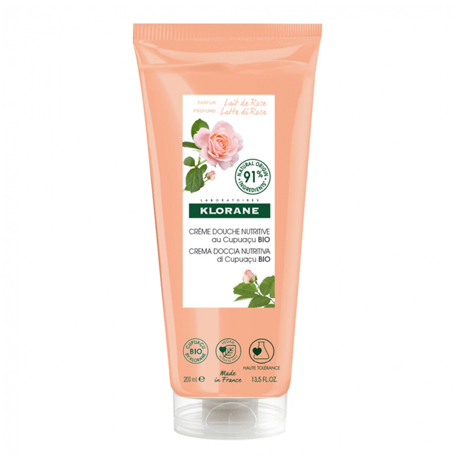 Klorane Crème de Douche Lait de Rose Bio 200 ml