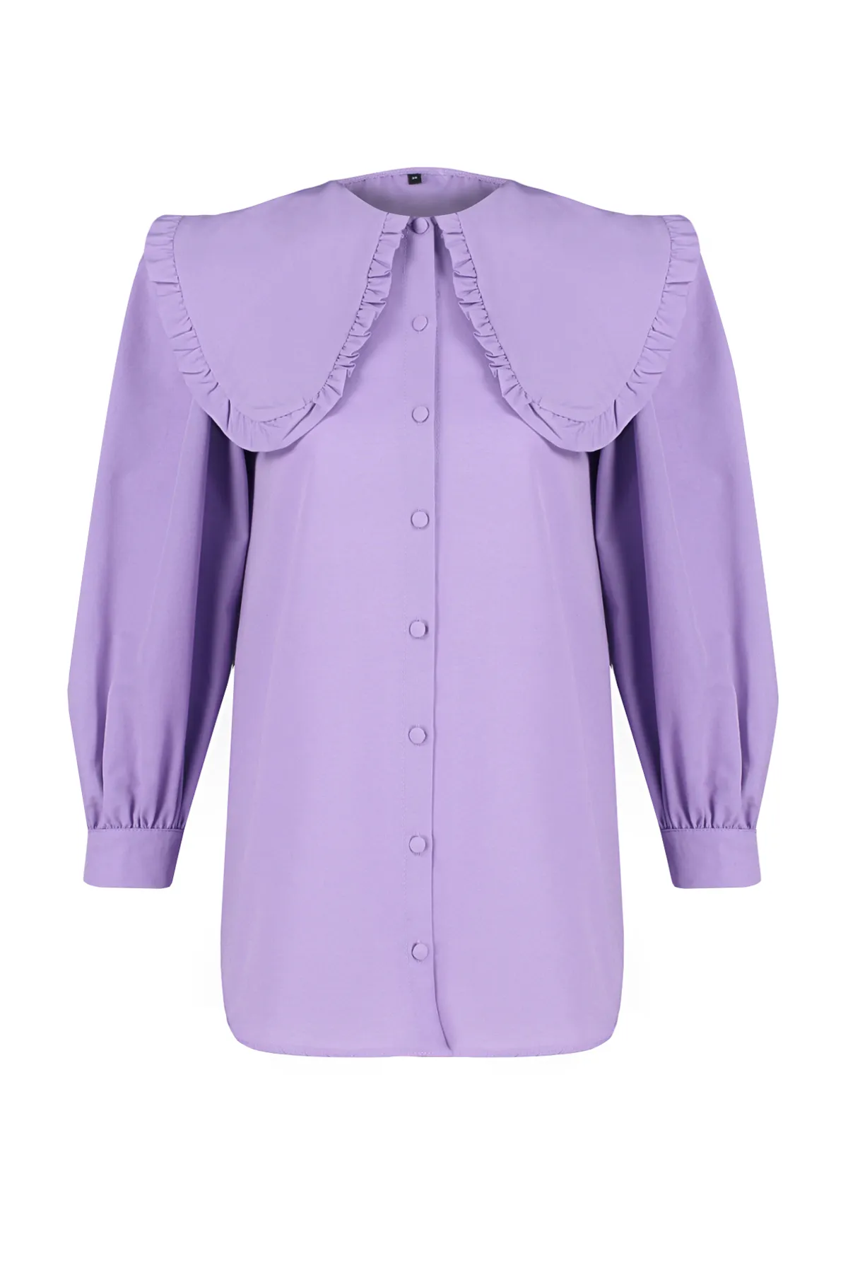 Trendyol Modest  Lilafarbenes Hemd aus gewebter Baumwolle mit Babykragen TCTSS24TG00027