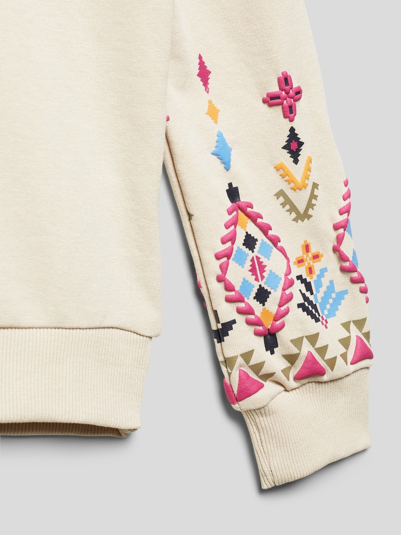 Sweatshirt mit Motiv-Print in stein