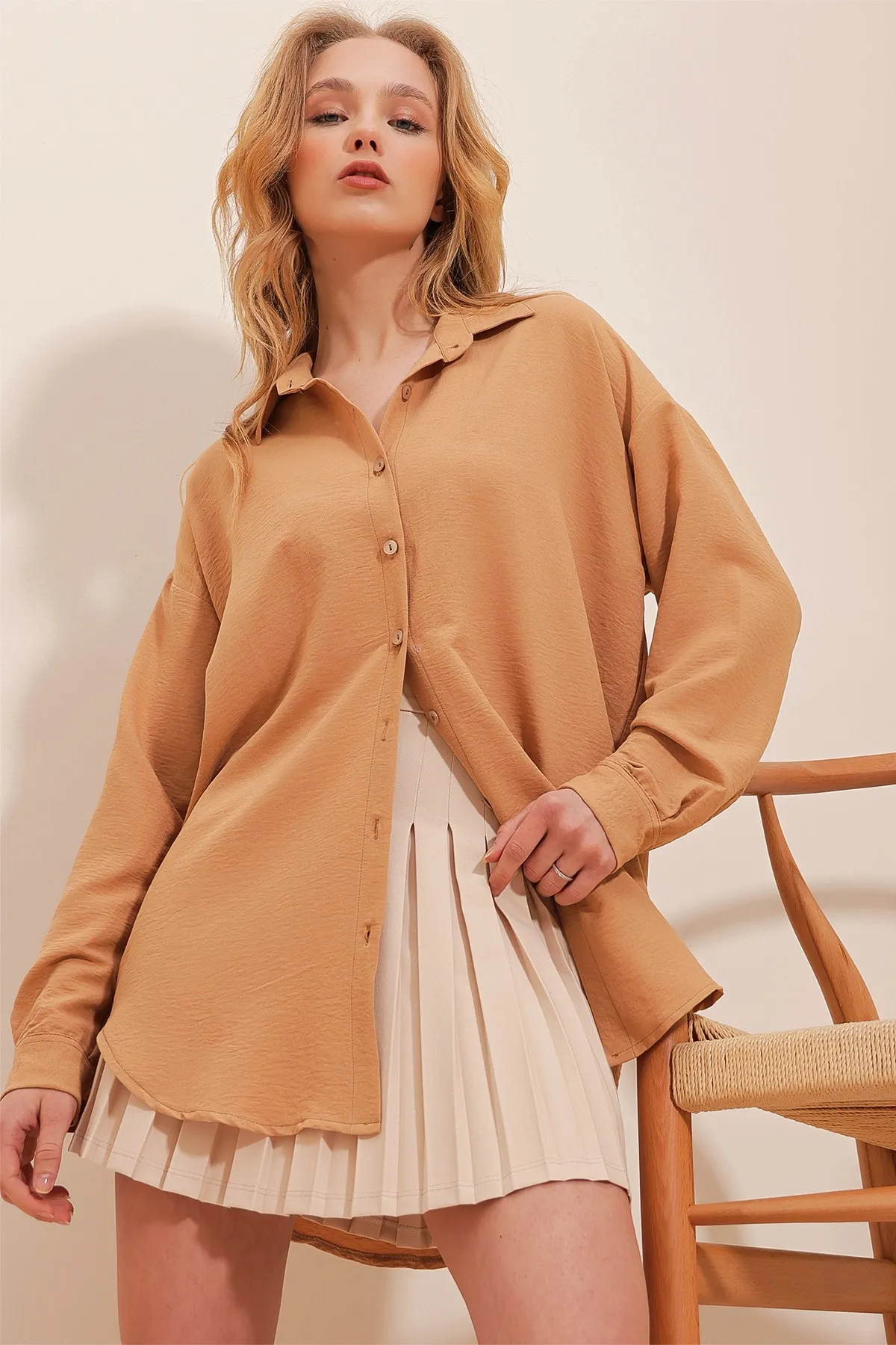 Trend Alaçatı Stili  Hemd - Braun - Regular Fit