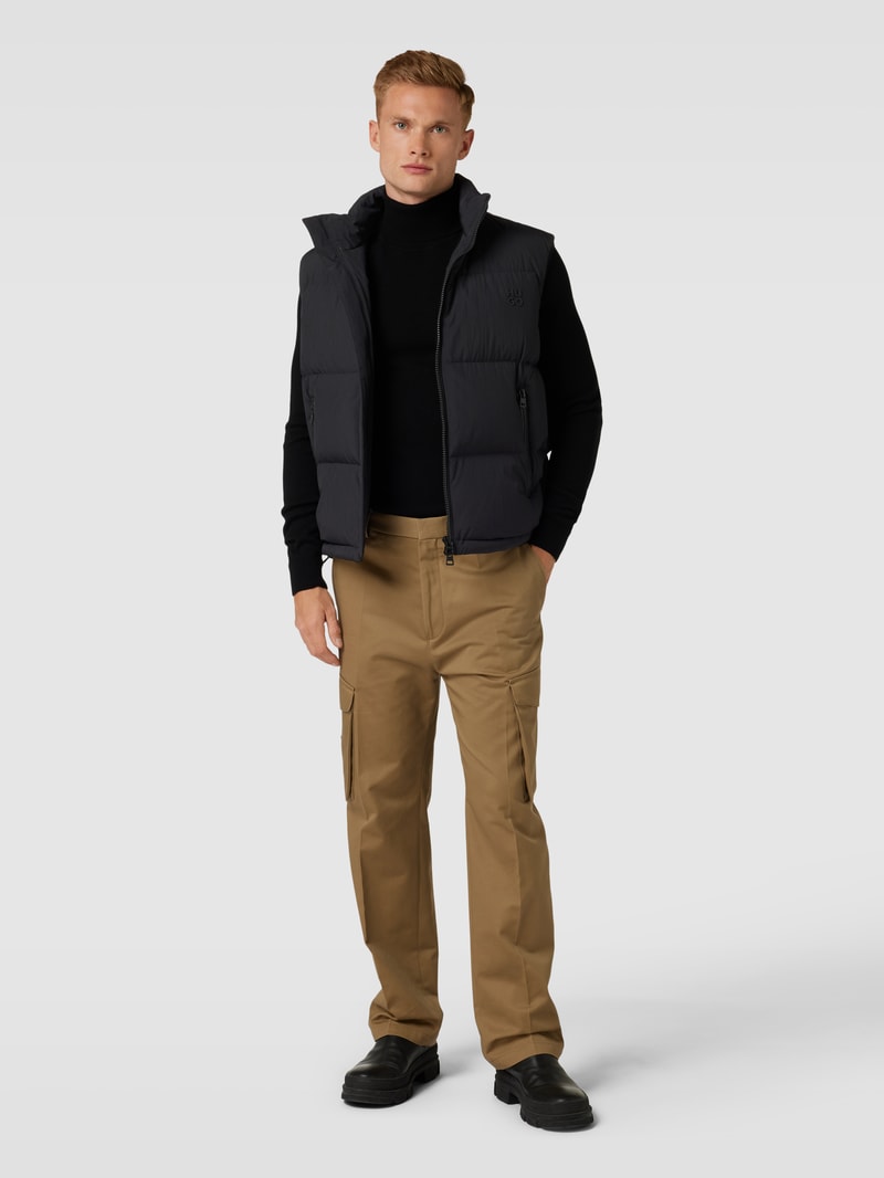 Daunenweste mit Label-Detail Modell 'BIRONTINO' in schwarz