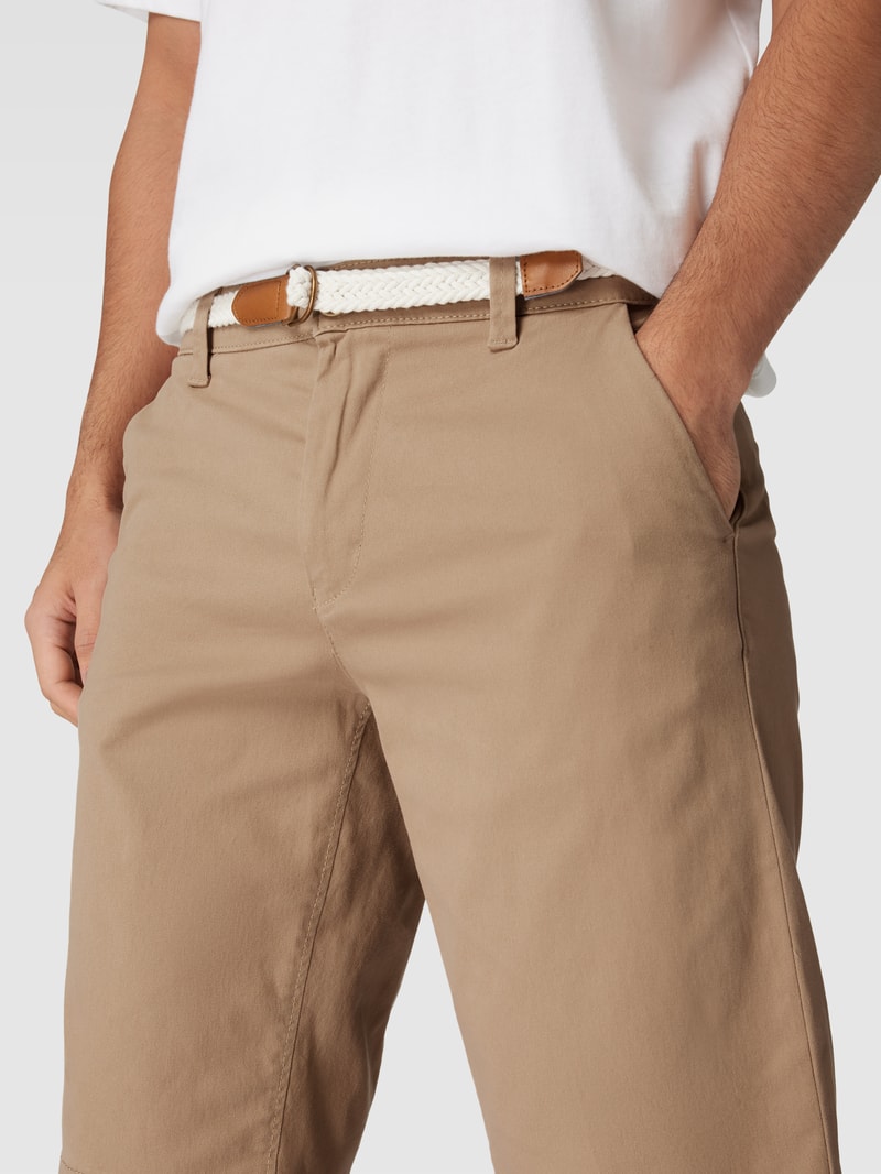 Chino-Shorts mit Gürtel Modell 'WILL' in beige