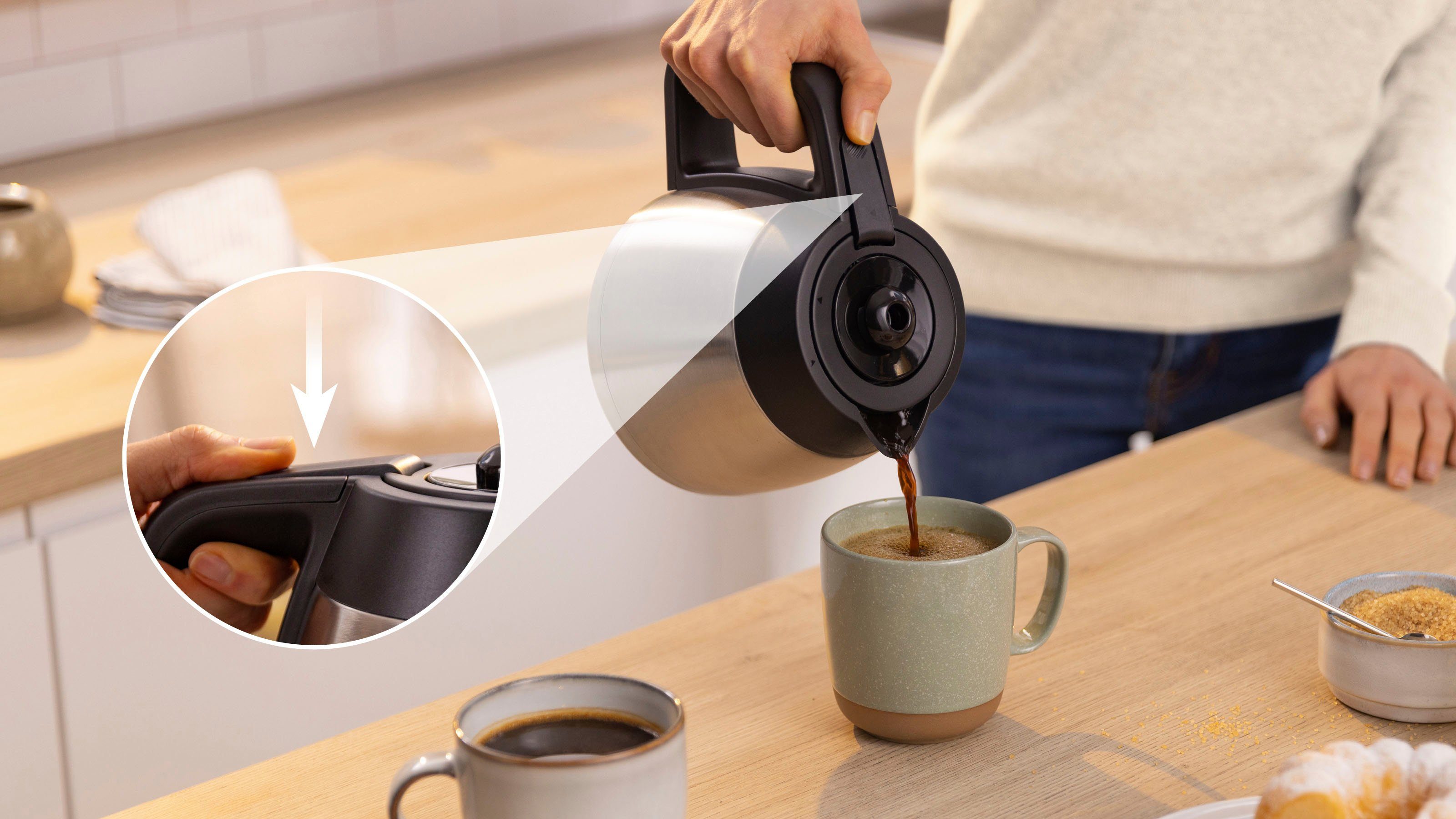 BOSCH Filterkaffeemaschine MyMoment TKA6M273, 1,1l Kaffeekanne, Papierfilter 1x4, für 8-12 Tassen, Aroma intense, Entkalkungsprogramm,Thermokanne,1200 W