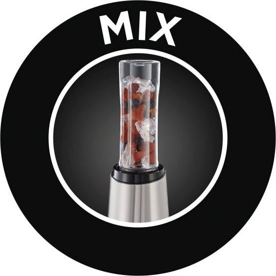 RUSSELL HOBBS Standmixer Mix & Go Steel 23470-56, 300 W, (Smoothie Maker) Edelstahl/schwarz, klein