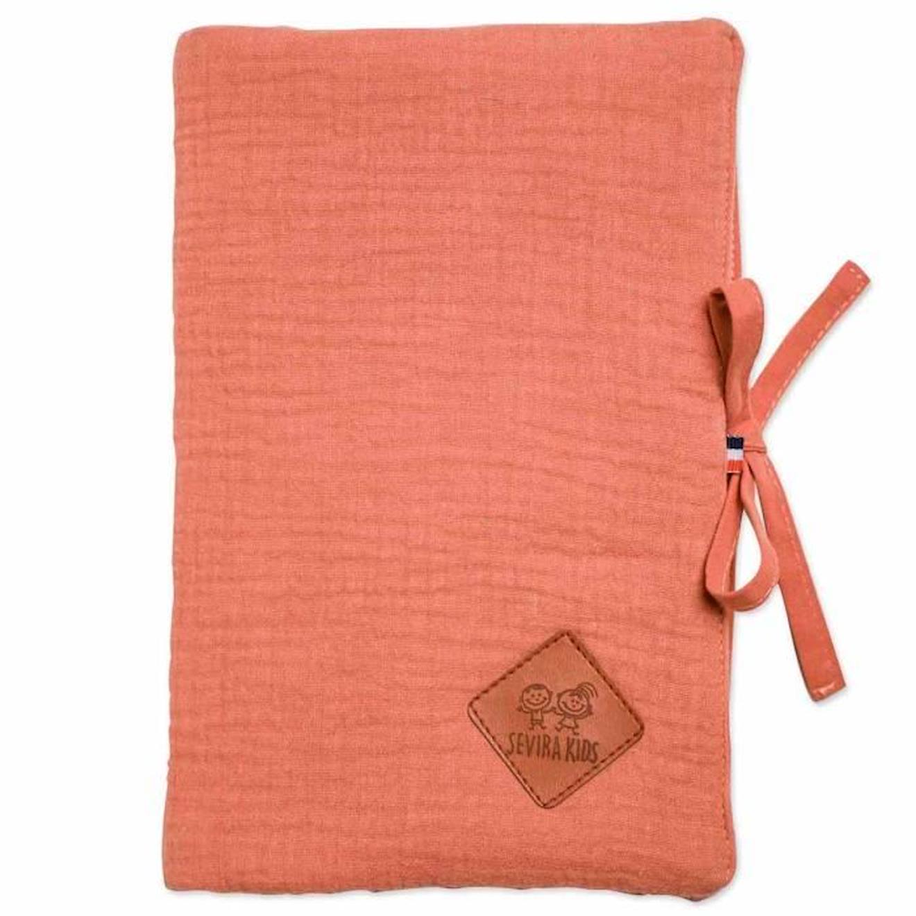 Protège carnet de santé en gaze de coton, Jeanne Terracotta TU orange