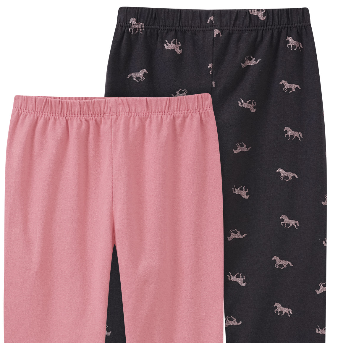 2 Mädchen Leggings in verschiedenen Dessins