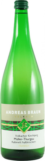 2022 Volkacher Kirchberg Müller-Thurgau Kabinett halbtrocken 1,0 L - Weingut Andreas Braun