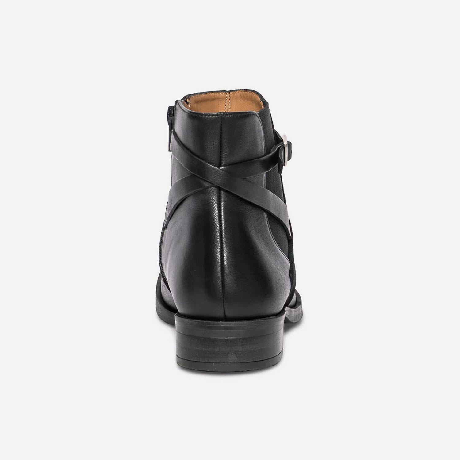Chelsea boots ERAM FLEX noir en cuir éco-conçu avec bride