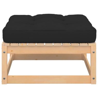 vidaXL Loungesofa Garten-Fußhocker mit Kissen 2 Stk. Massivholz Kiefer, 1 Teile
