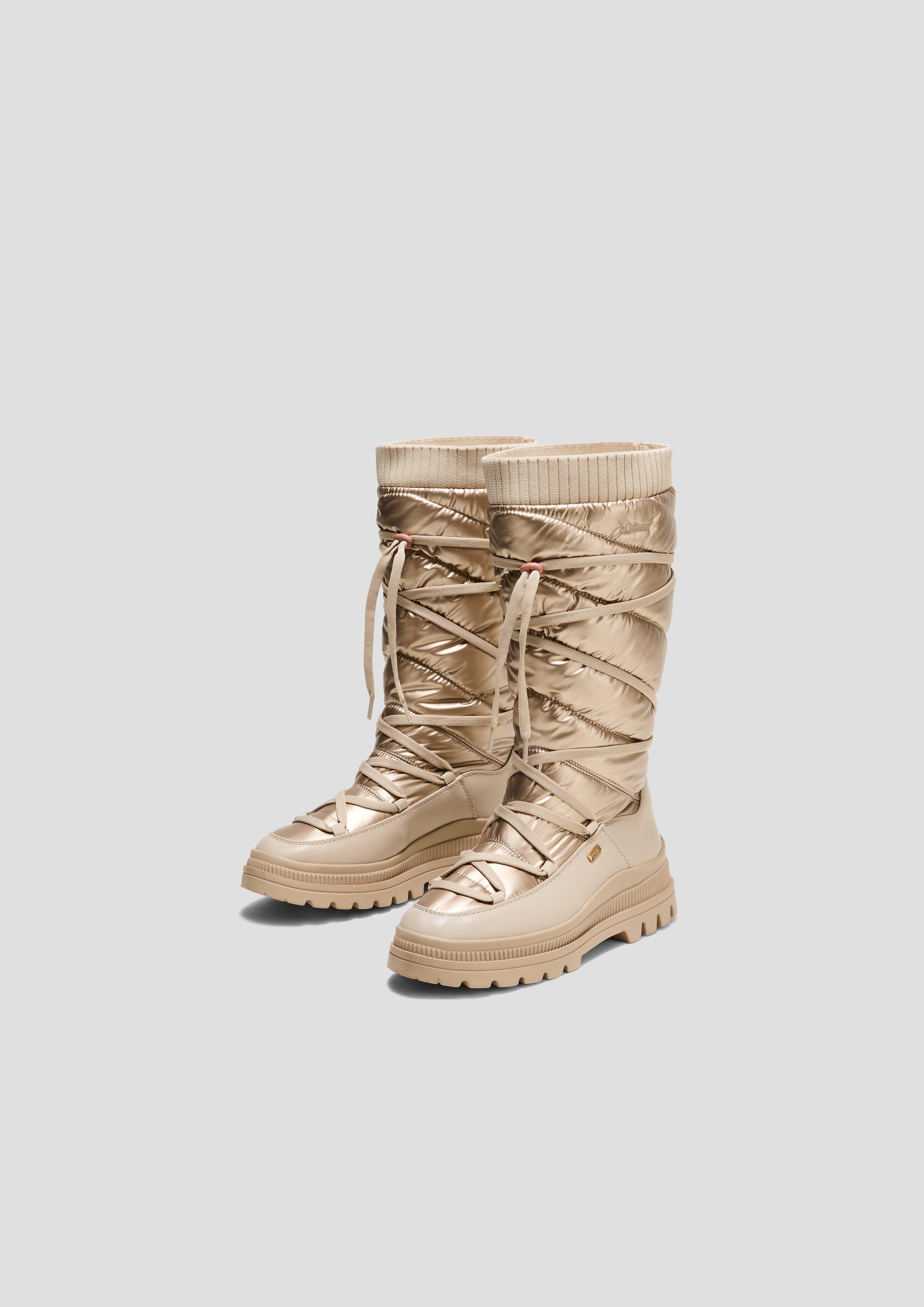 Gefütterte Tex-Stiefel in glänzender Optik  6008584-250