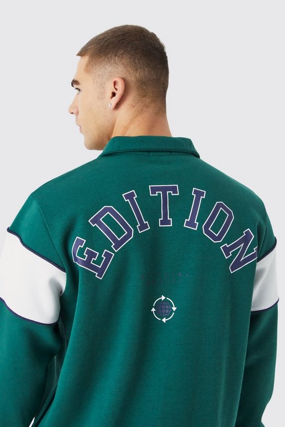Colorblock Sweatshirt mit Trichterkragen