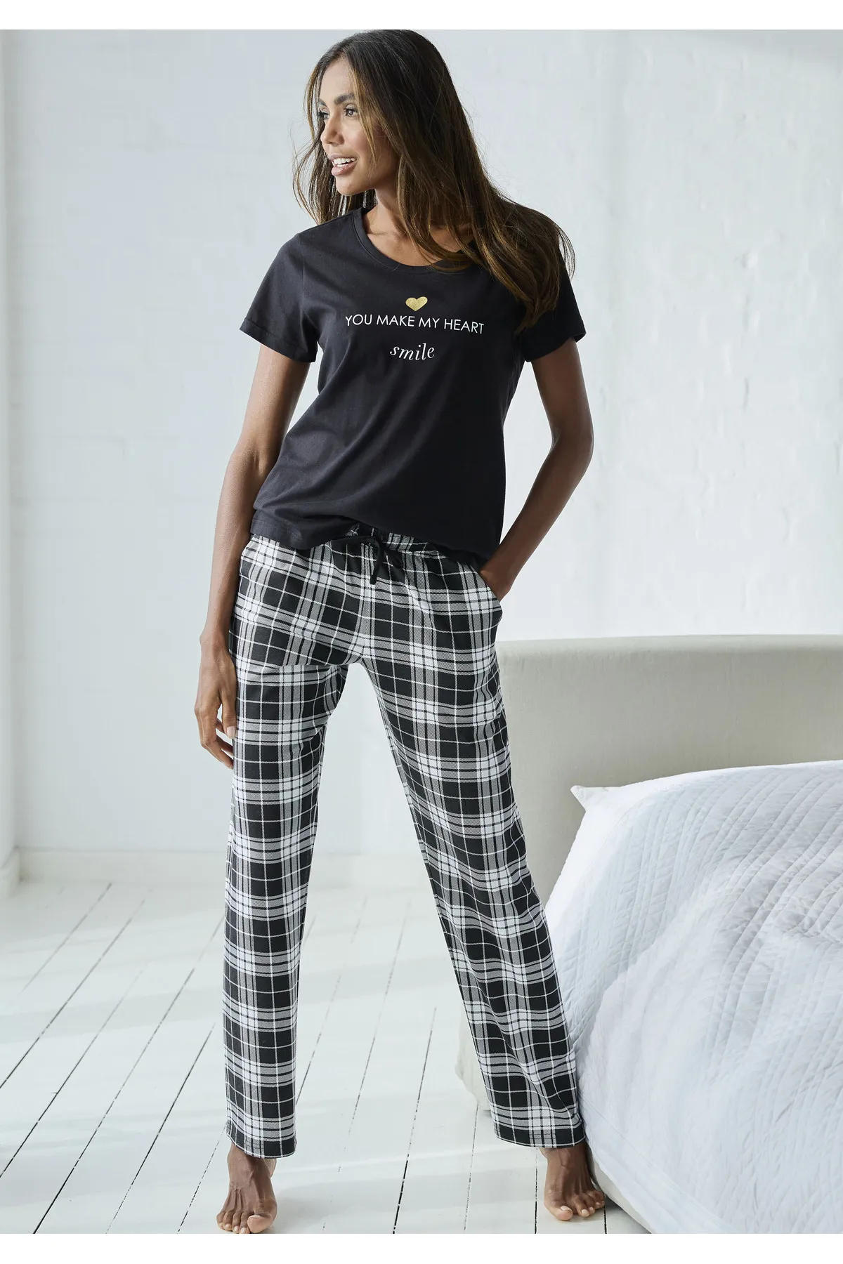 Vivance  Pyjamahose - Schwarz - Relaxed