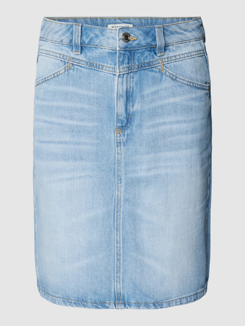 Jeansrock mit Label-Patch in hellblau