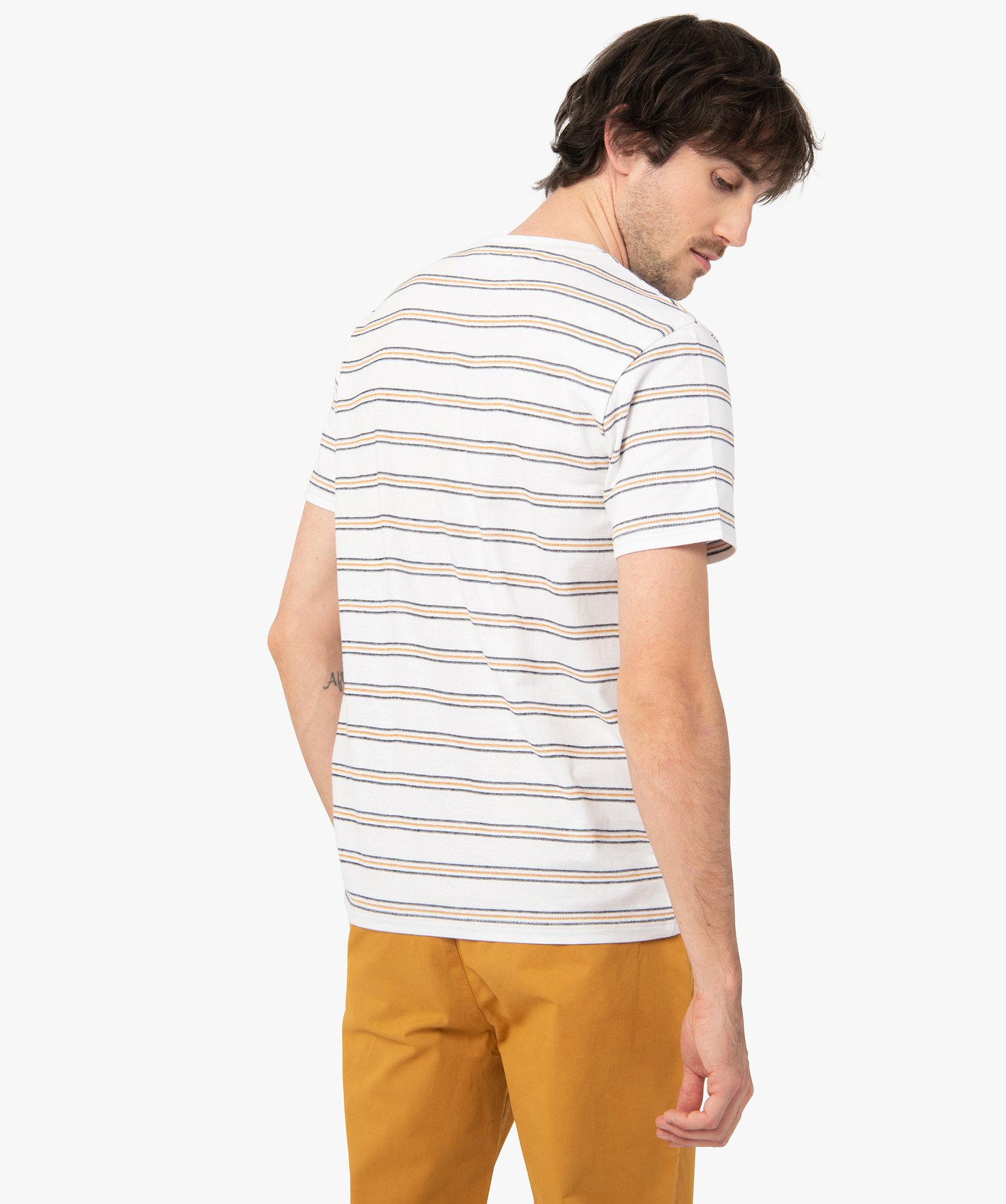 Tee-shirt homme rayé à manches courtes raye | GEMO