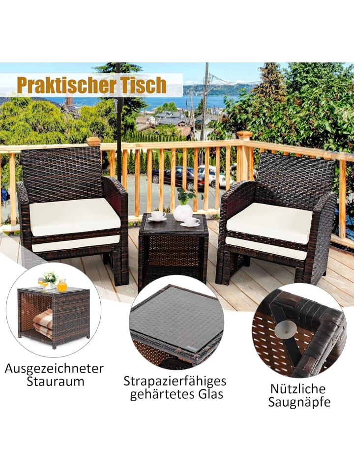COSTWAY Gartenmöbel 5er Set in Beige günstig kaufen onesize