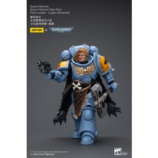 Warhammer 40k Actionfigur 1/18 Space Marines Space Wolves Claw Pack Pack Leader -Logan Ghostwolf 12 cm