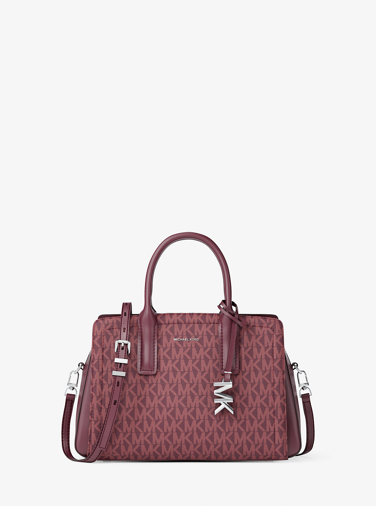 Laila liten veske med signaturlogo – OXBLOOD